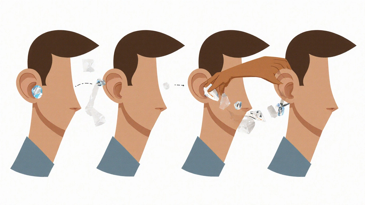 Doctor guiding patient through the four-step Epley maneuver for BPPV