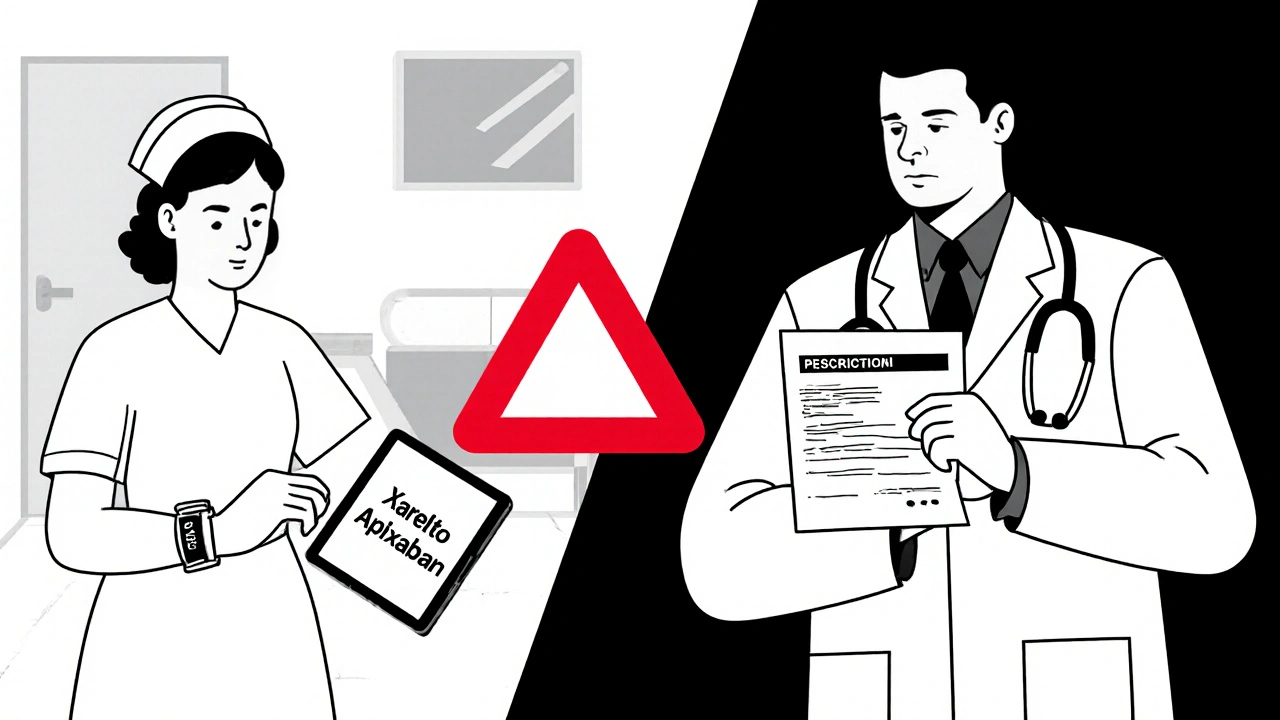 Nurse and ER doctor on opposite sides with conflicting drug prescriptions