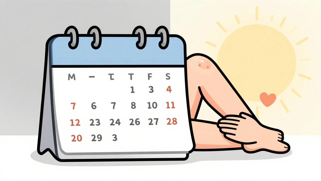 Before and after skin texture comparison showing improvement from winter to spring, minimalist design