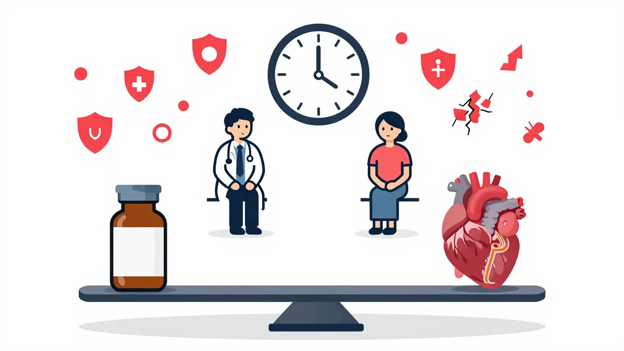 Scale balancing antibiotics against human health with rising resistance clock