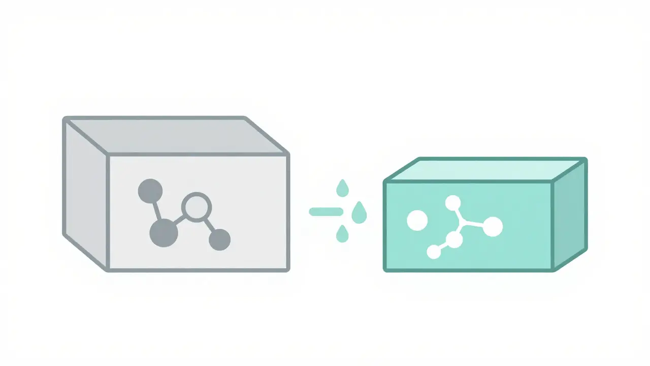 Generic and branded medicine boxes showing equivalence