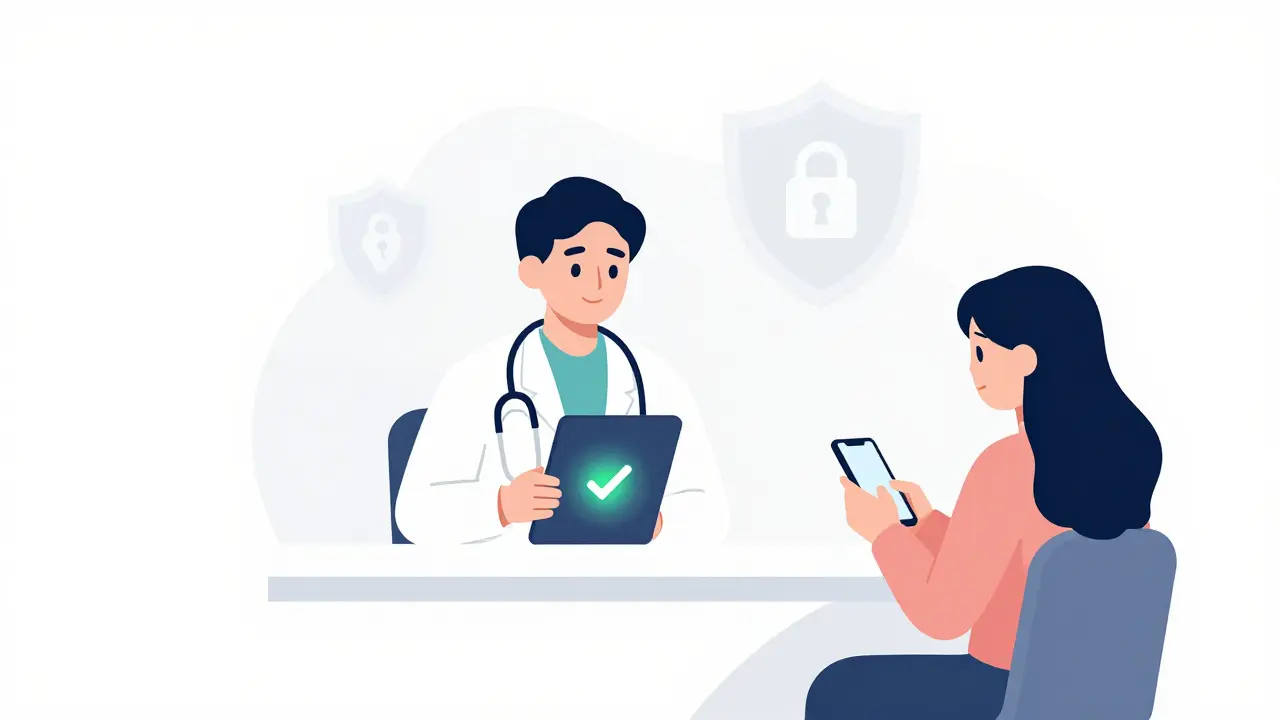 Minimalist art of a secure online doctor consultation