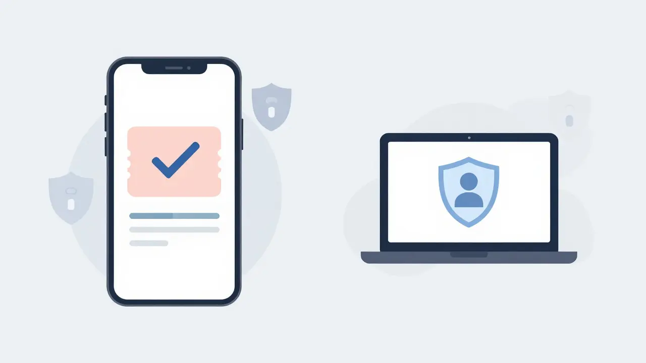 Minimalist art showing safe online pharmacy and telehealth options